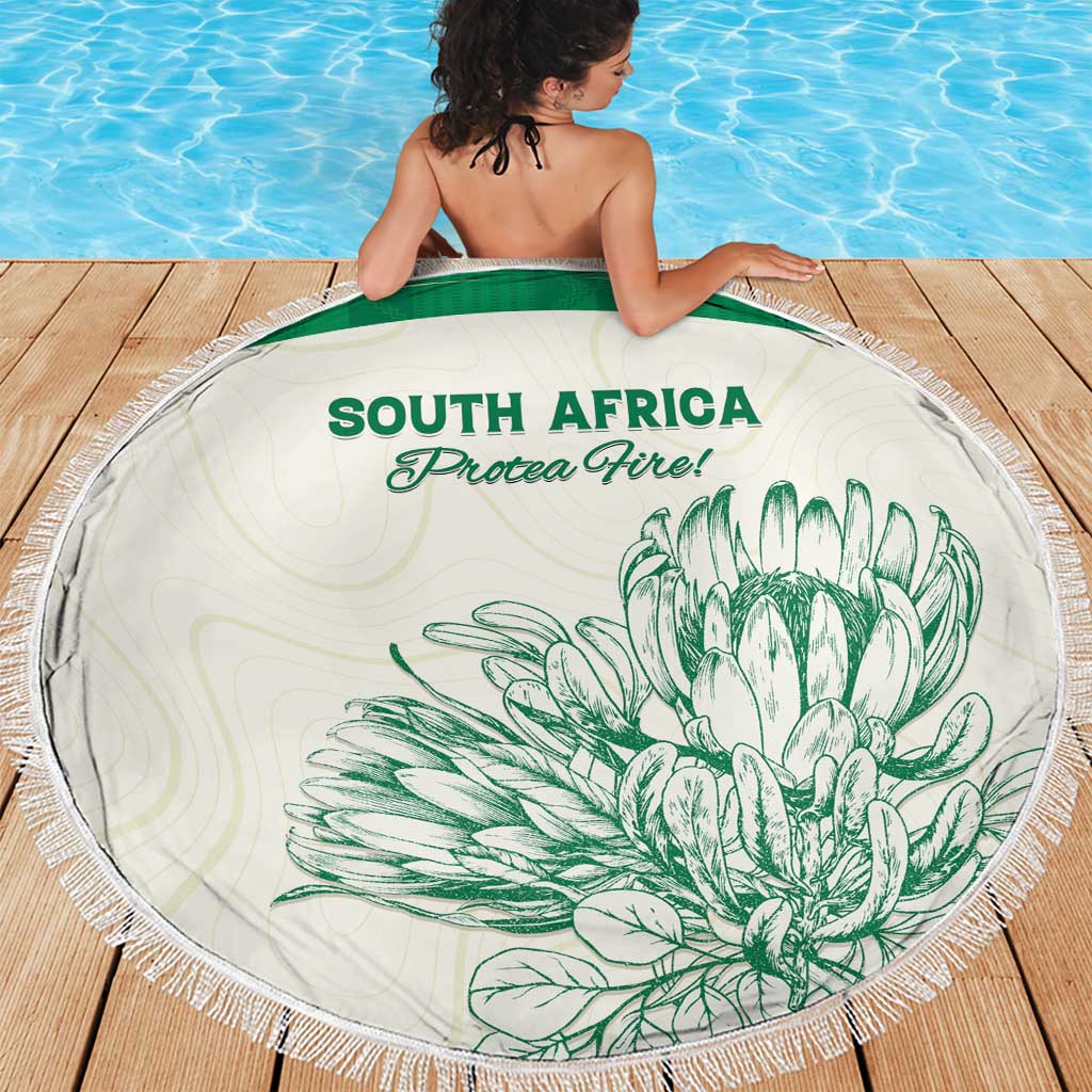South Africa Cricket Beach Blanket Protea Fire - Wonder Print Shop