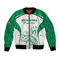 Custom South Africa Cricket Bomber Jacket Protea Fire - Wonder Print Shop