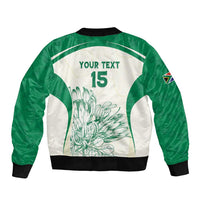 Custom South Africa Cricket Bomber Jacket Protea Fire - Wonder Print Shop