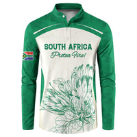 Custom South Africa Cricket Button Sweatshirt Protea Fire - Wonder Print Shop