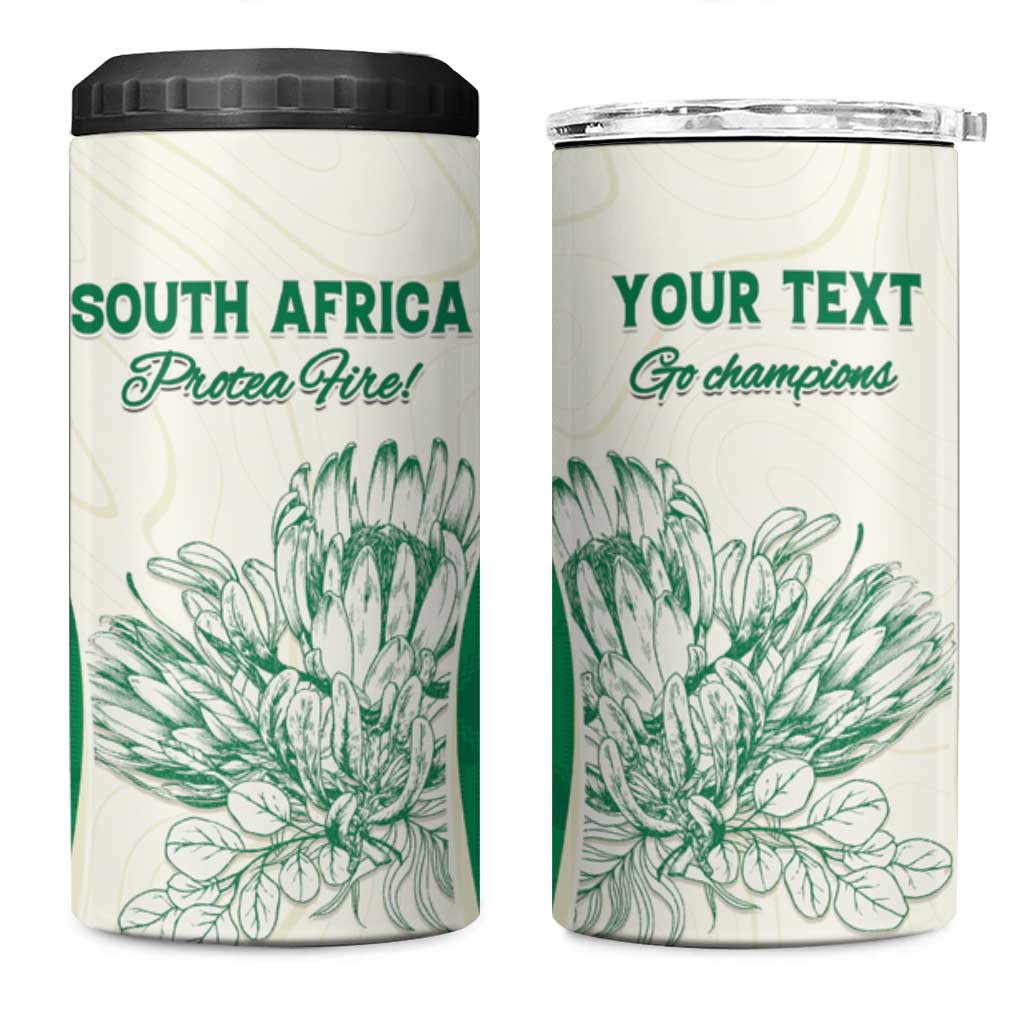 Custom South Africa Cricket 4 in 1 Can Cooler Tumbler Protea Fire - Wonder Print Shop