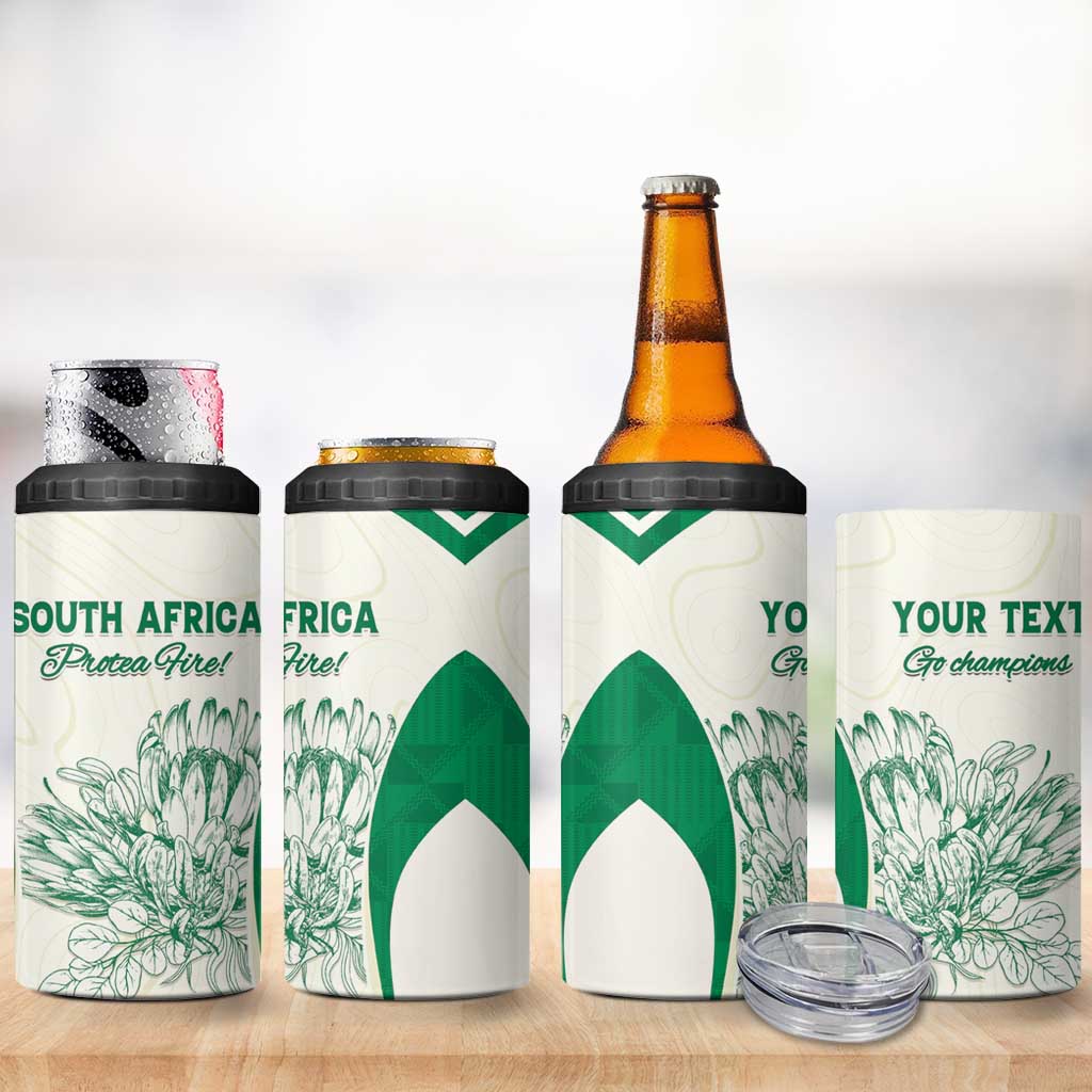 Custom South Africa Cricket 4 in 1 Can Cooler Tumbler Protea Fire - Wonder Print Shop