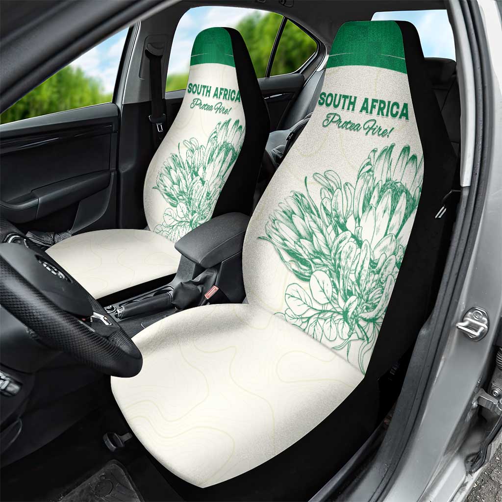 South Africa Cricket Car Seat Cover Protea Fire - Wonder Print Shop