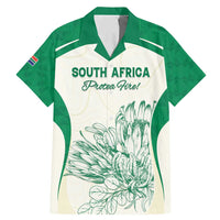 Custom South Africa Cricket Family Matching Mermaid Dress and Hawaiian Shirt Protea Fire - Wonder Print Shop