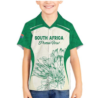 Custom South Africa Cricket Family Matching Mermaid Dress and Hawaiian Shirt Protea Fire - Wonder Print Shop