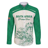 Custom South Africa Cricket Family Matching Tank Maxi Dress and Hawaiian Shirt Protea Fire - Wonder Print Shop