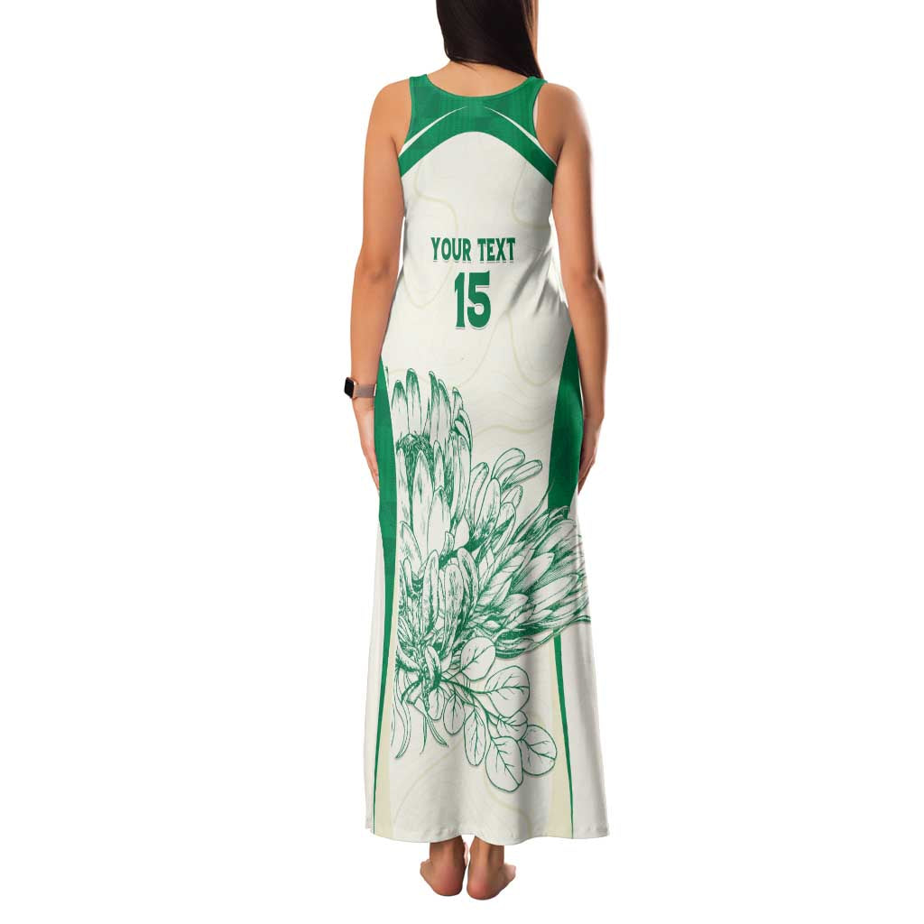 Custom South Africa Cricket Family Matching Tank Maxi Dress and Hawaiian Shirt Protea Fire - Wonder Print Shop