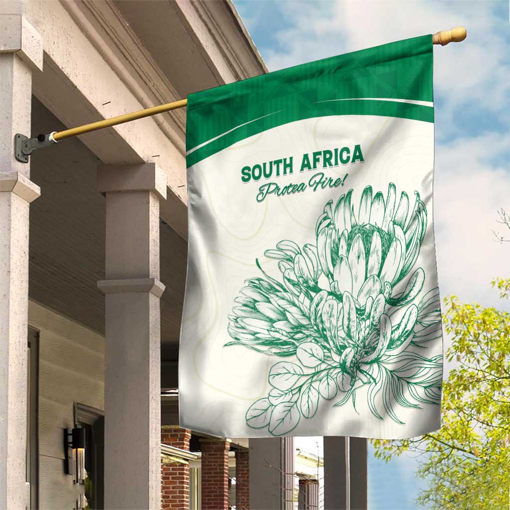 South Africa Cricket Garden Flag Protea Fire - Wonder Print Shop
