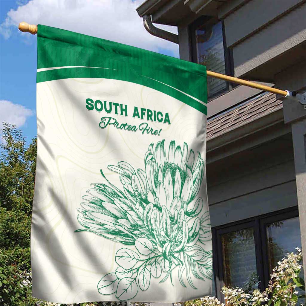 South Africa Cricket Garden Flag Protea Fire - Wonder Print Shop