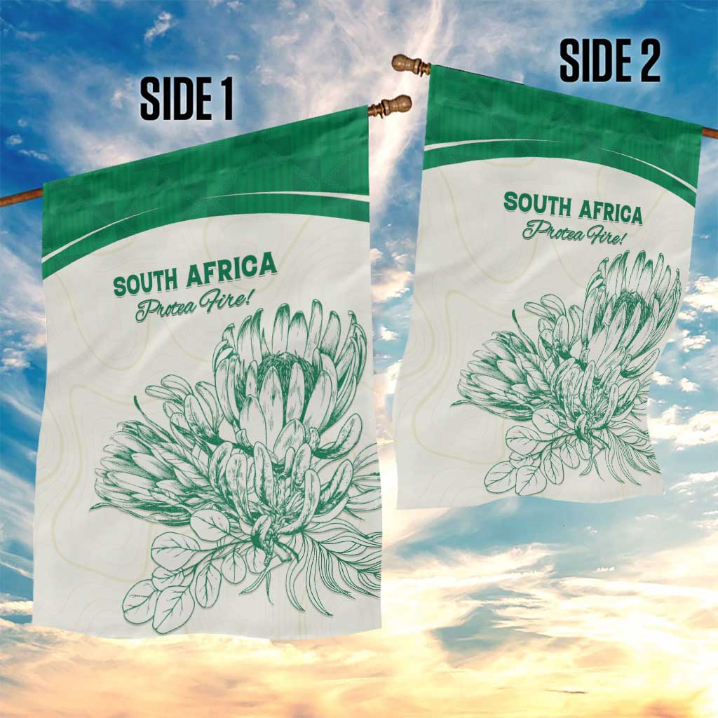 South Africa Cricket Garden Flag Protea Fire - Wonder Print Shop