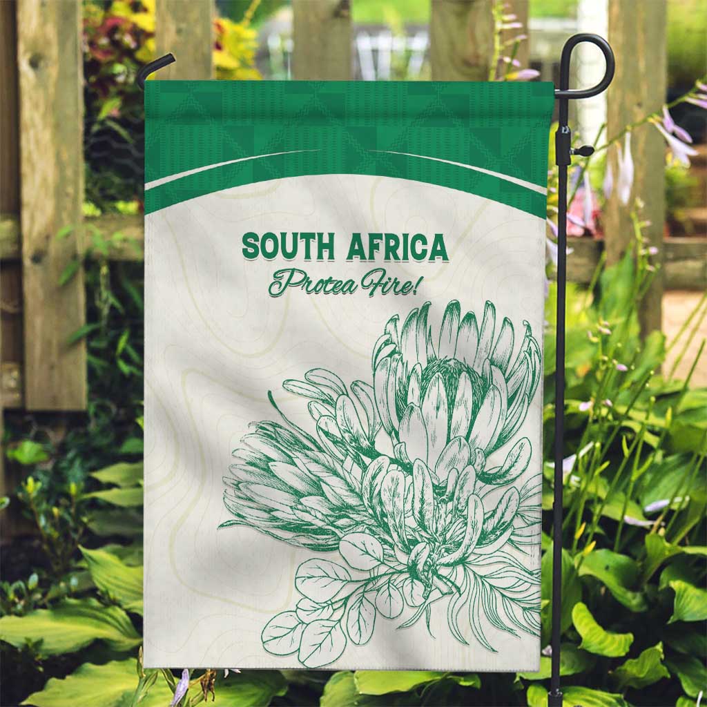 South Africa Cricket Garden Flag Protea Fire - Wonder Print Shop