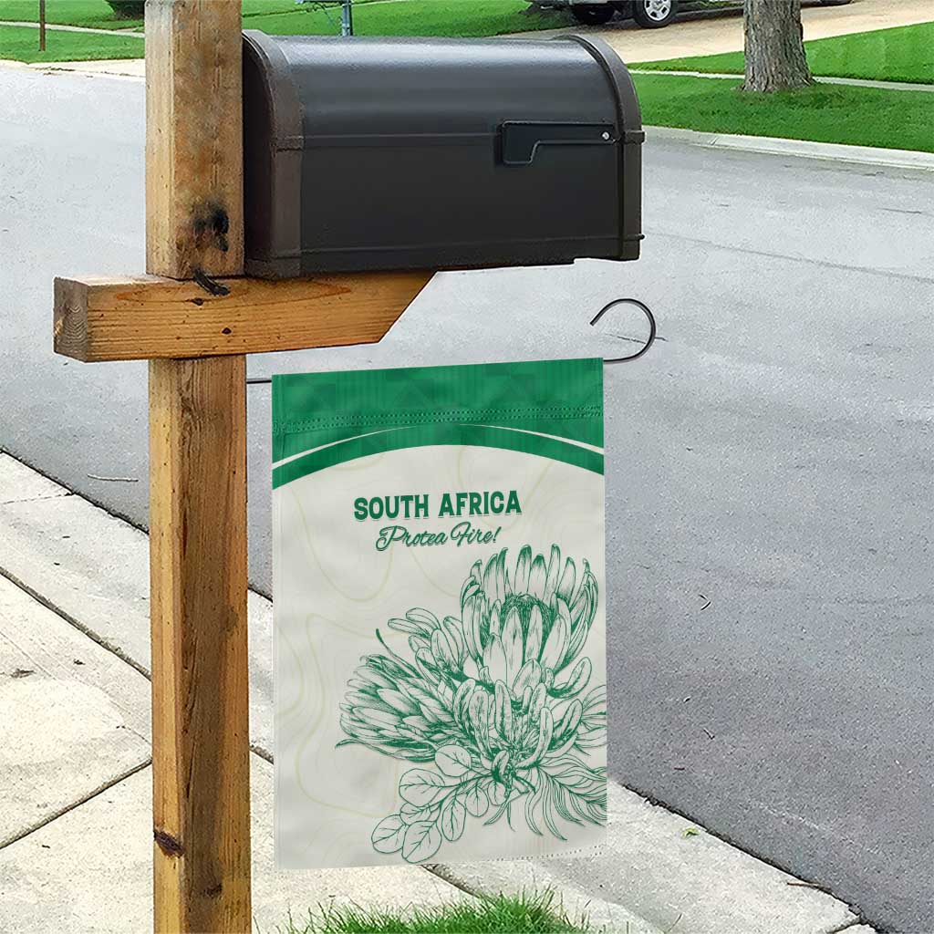 South Africa Cricket Garden Flag Protea Fire - Wonder Print Shop