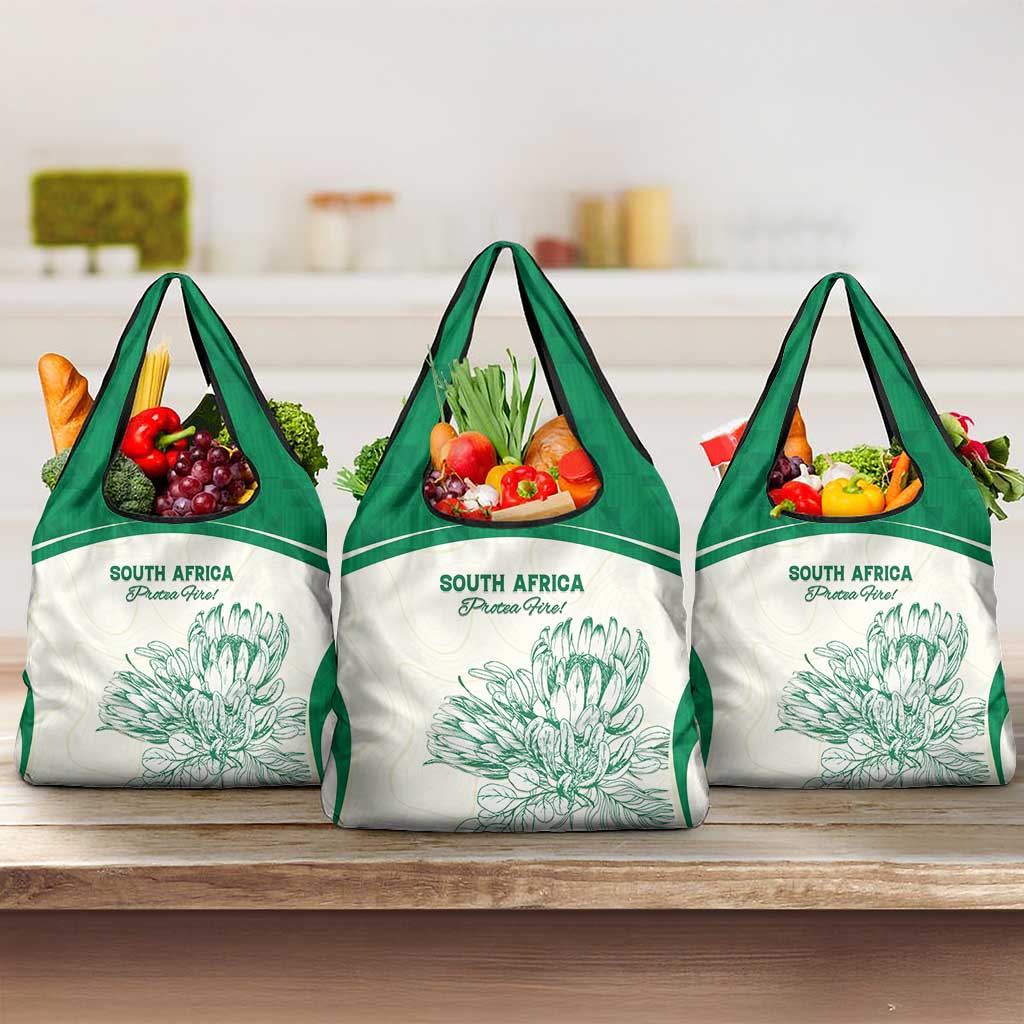 South Africa Cricket Grocery Bag Protea Fire - Wonder Print Shop