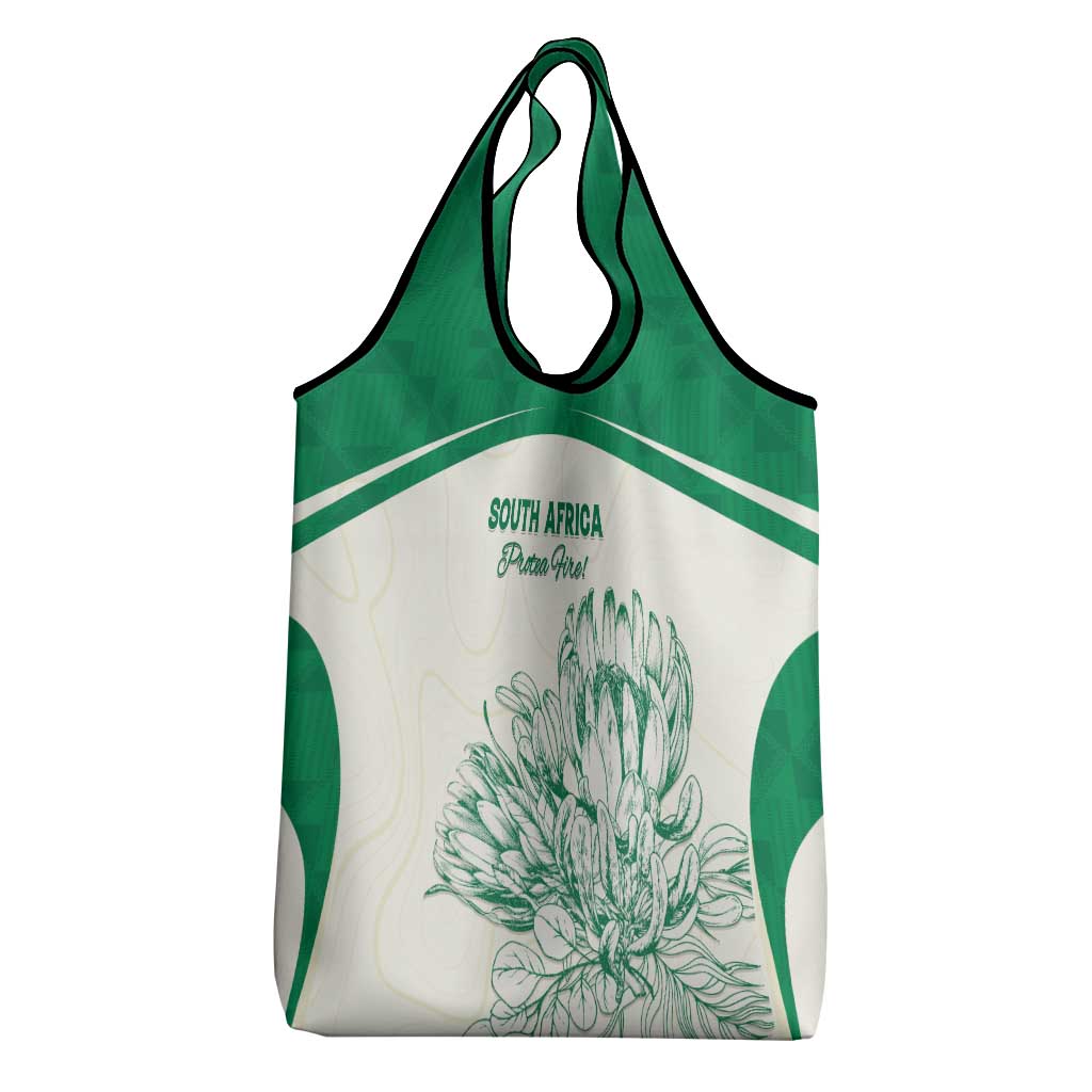 South Africa Cricket Grocery Bag Protea Fire - Wonder Print Shop