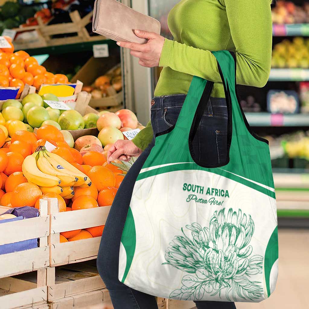 South Africa Cricket Grocery Bag Protea Fire - Wonder Print Shop
