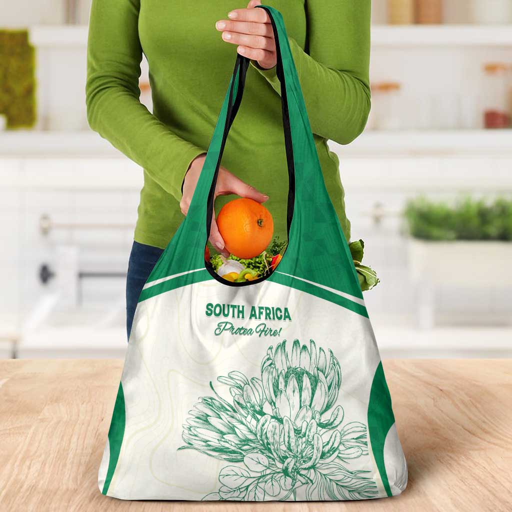 South Africa Cricket Grocery Bag Protea Fire - Wonder Print Shop