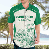 Custom South Africa Cricket Hawaiian Shirt Protea Fire - Wonder Print Shop