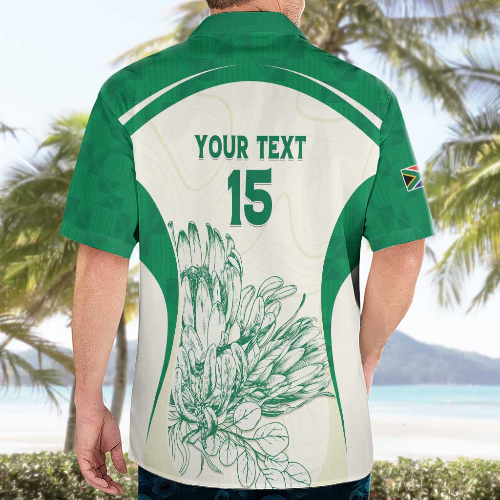 Custom South Africa Cricket Hawaiian Shirt Protea Fire - Wonder Print Shop