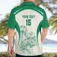 Custom South Africa Cricket Hawaiian Shirt Protea Fire - Wonder Print Shop