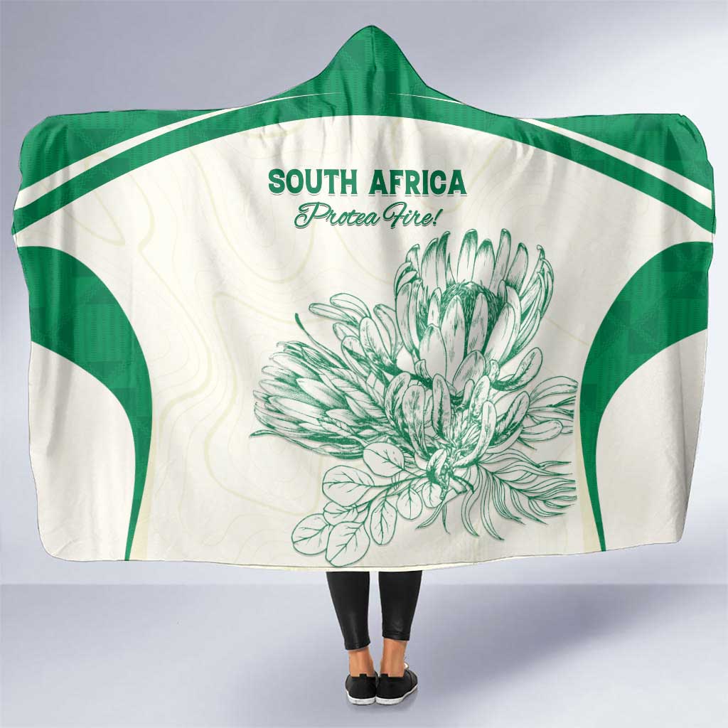 South Africa Cricket Hooded Blanket Protea Fire - Wonder Print Shop