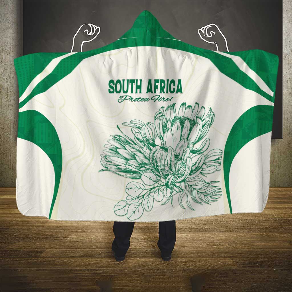 South Africa Cricket Hooded Blanket Protea Fire - Wonder Print Shop