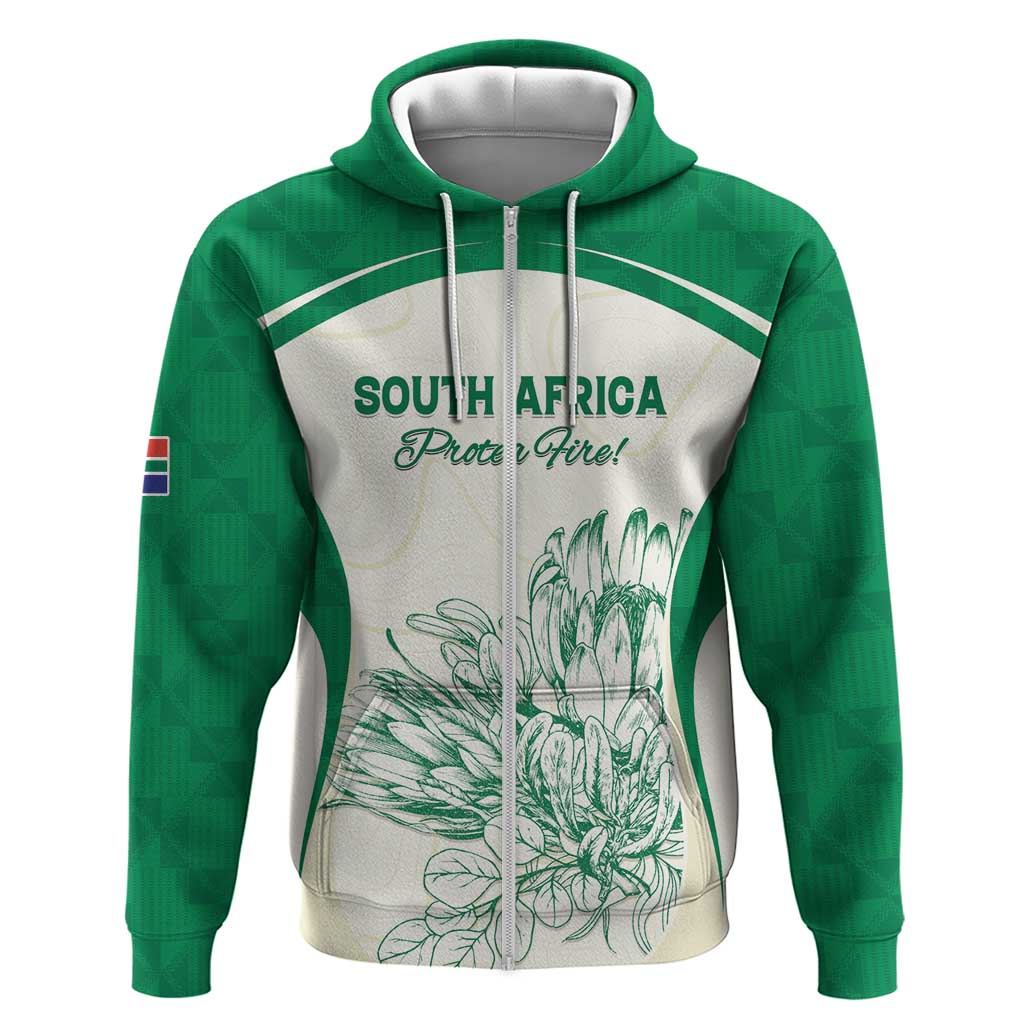 Custom South Africa Cricket Hoodie Protea Fire - Wonder Print Shop