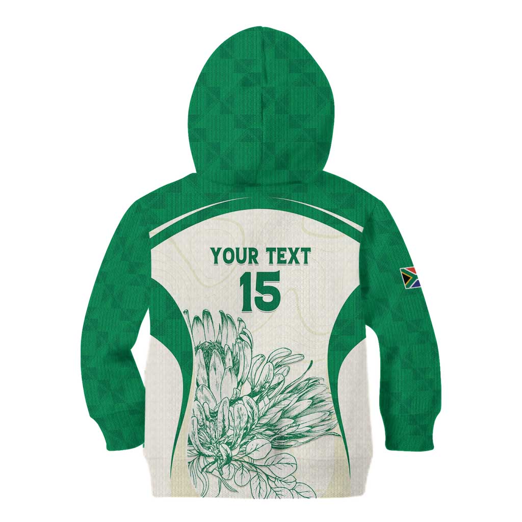 Custom South Africa Cricket Kid Hoodie Protea Fire - Wonder Print Shop