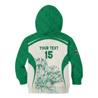 Custom South Africa Cricket Kid Hoodie Protea Fire - Wonder Print Shop