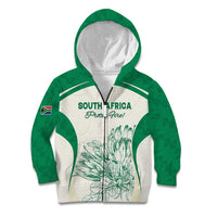 Custom South Africa Cricket Kid Hoodie Protea Fire - Wonder Print Shop