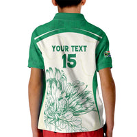 Custom South Africa Cricket Kid Polo Shirt Protea Fire - Wonder Print Shop
