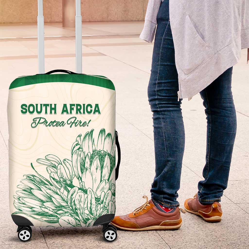 South Africa Cricket Luggage Cover Protea Fire - Wonder Print Shop
