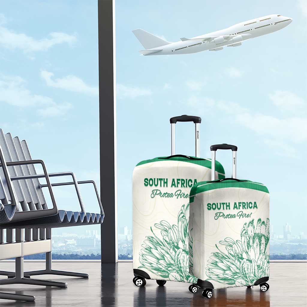 South Africa Cricket Luggage Cover Protea Fire - Wonder Print Shop