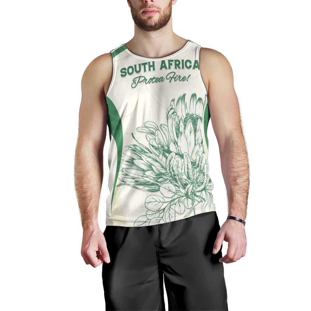 Custom South Africa Cricket Men Tank Top Protea Fire - Wonder Print Shop