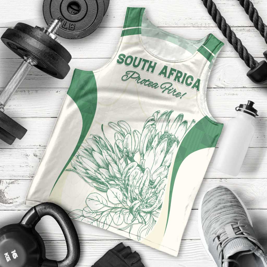 Custom South Africa Cricket Men Tank Top Protea Fire - Wonder Print Shop