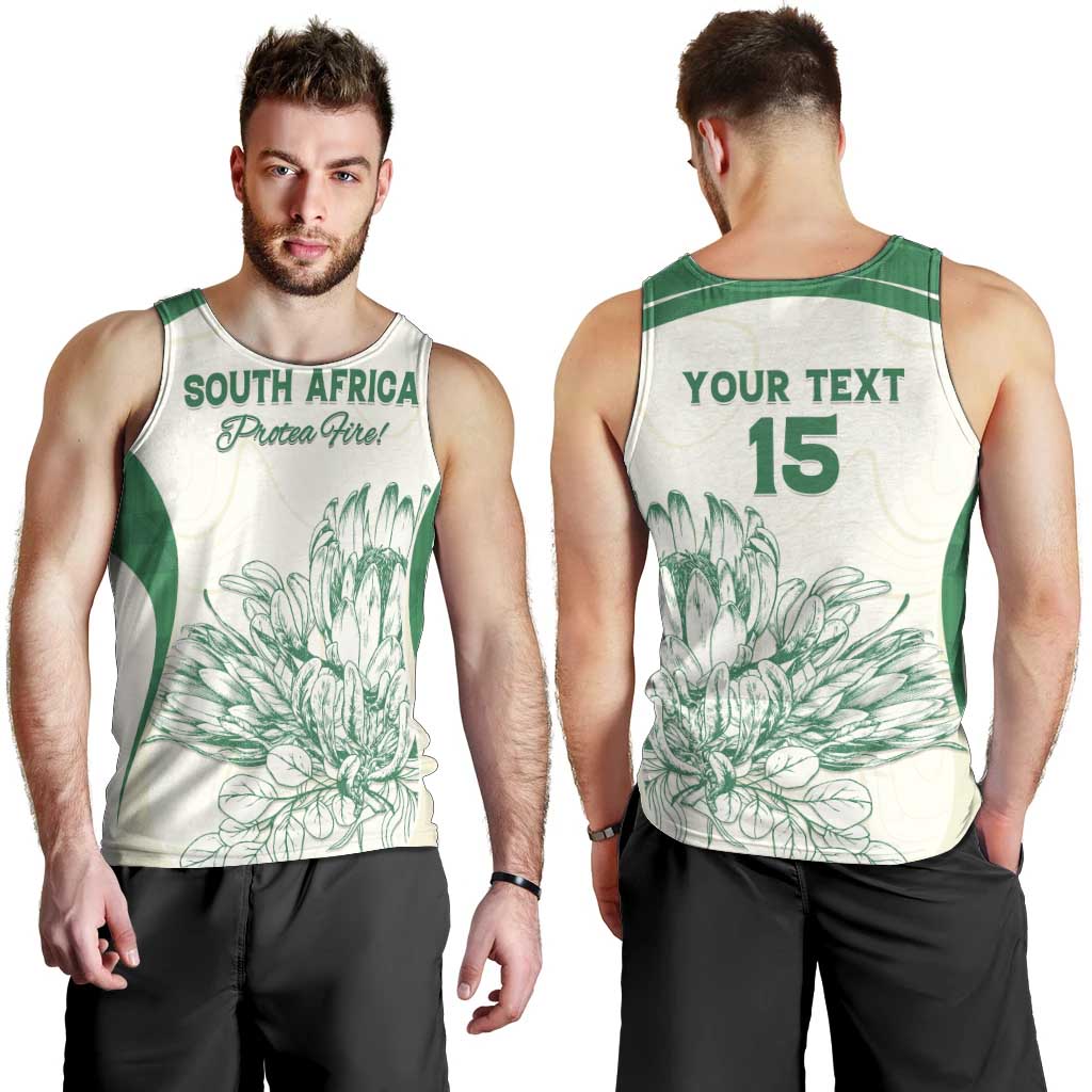 Custom South Africa Cricket Men Tank Top Protea Fire - Wonder Print Shop