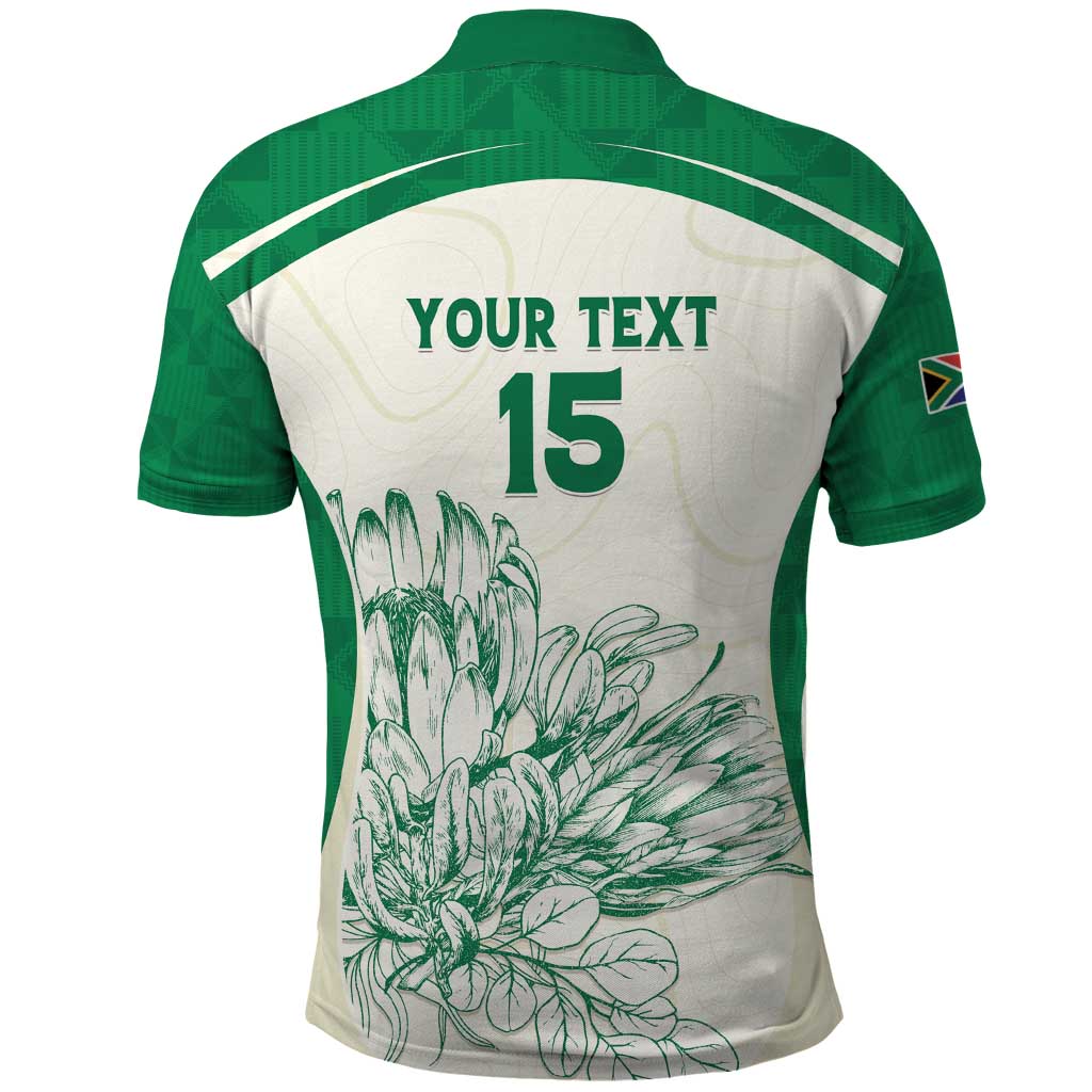 Custom South Africa Cricket Polo Shirt Protea Fire - Wonder Print Shop