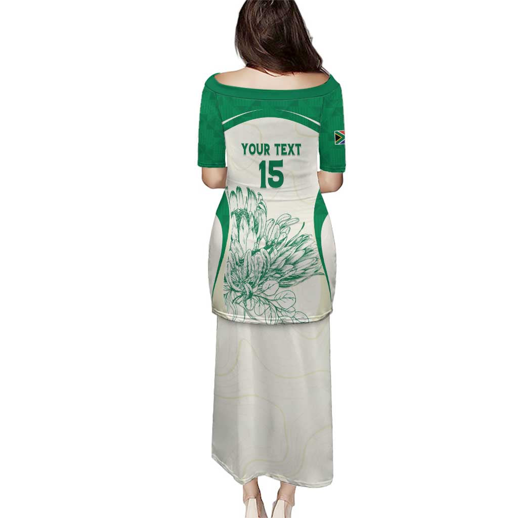 Custom South Africa Cricket Puletasi Protea Fire - Wonder Print Shop