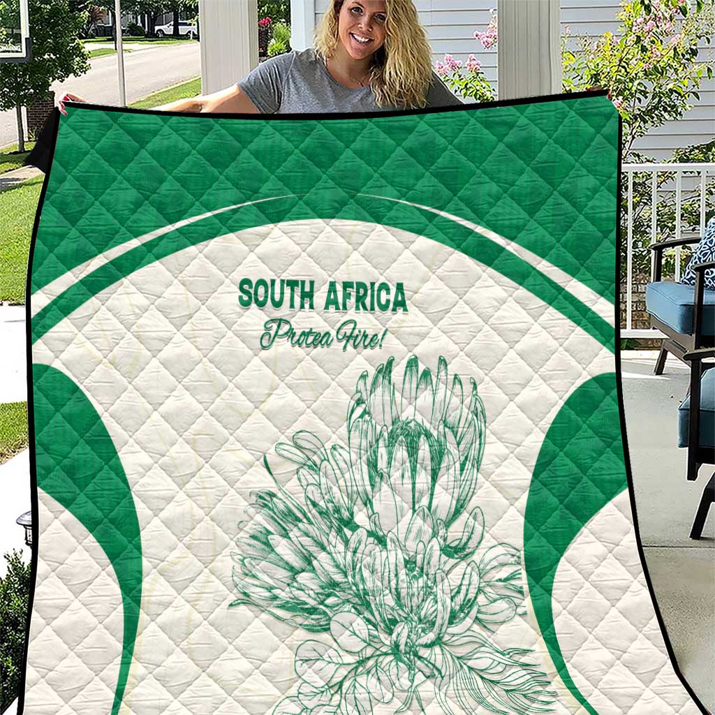 South Africa Cricket Quilt Protea Fire - Wonder Print Shop