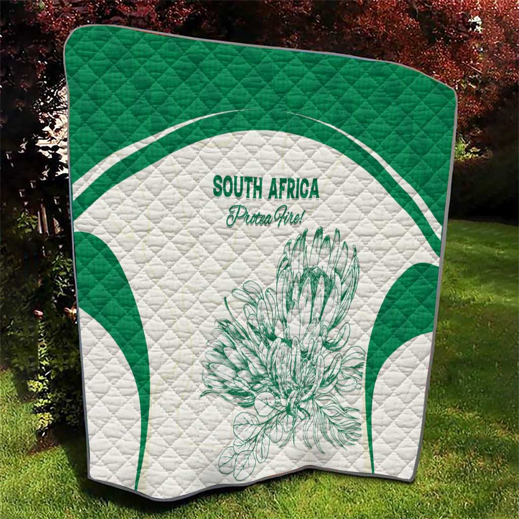 South Africa Cricket Quilt Protea Fire - Wonder Print Shop