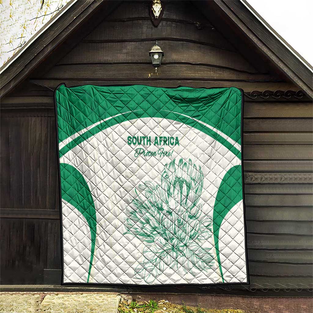 South Africa Cricket Quilt Protea Fire - Wonder Print Shop