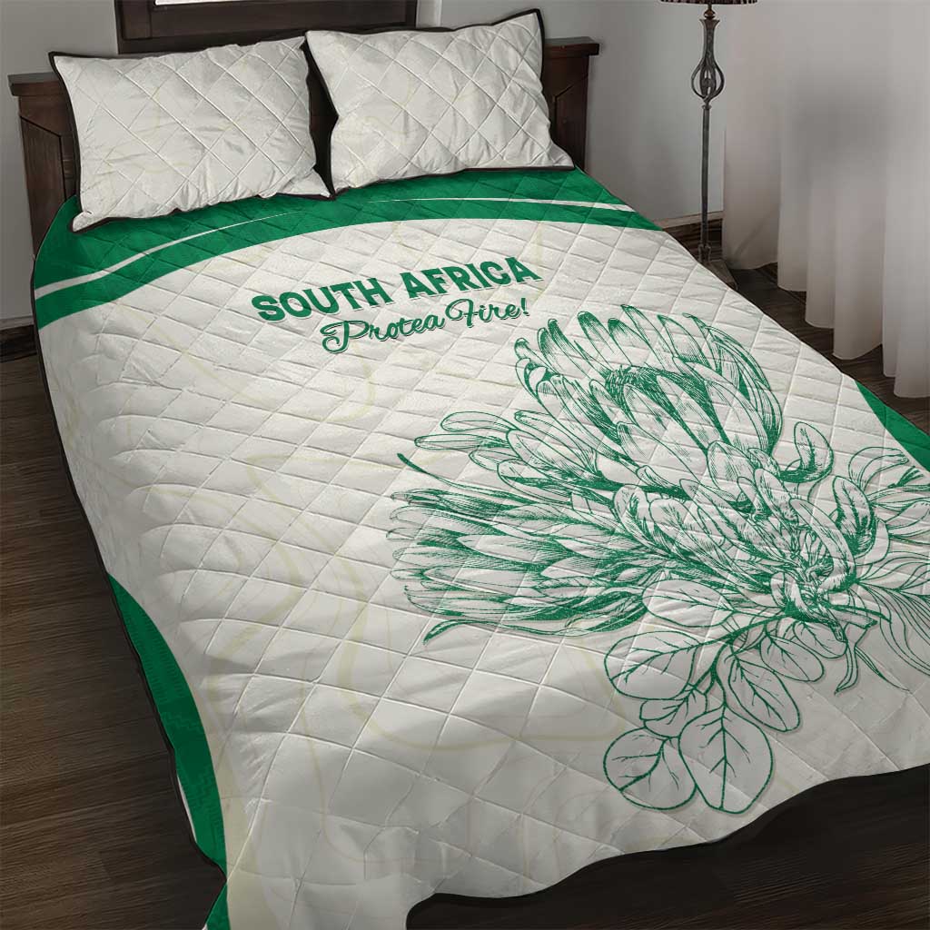 South Africa Cricket Quilt Bed Set Protea Fire - Wonder Print Shop