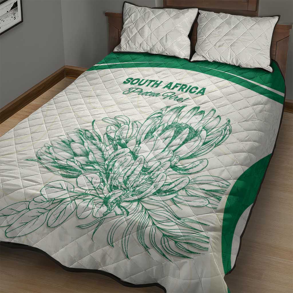 South Africa Cricket Quilt Bed Set Protea Fire - Wonder Print Shop