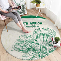 South Africa Cricket Round Carpet Protea Fire - Wonder Print Shop