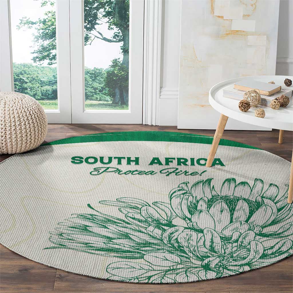 South Africa Cricket Round Carpet Protea Fire - Wonder Print Shop