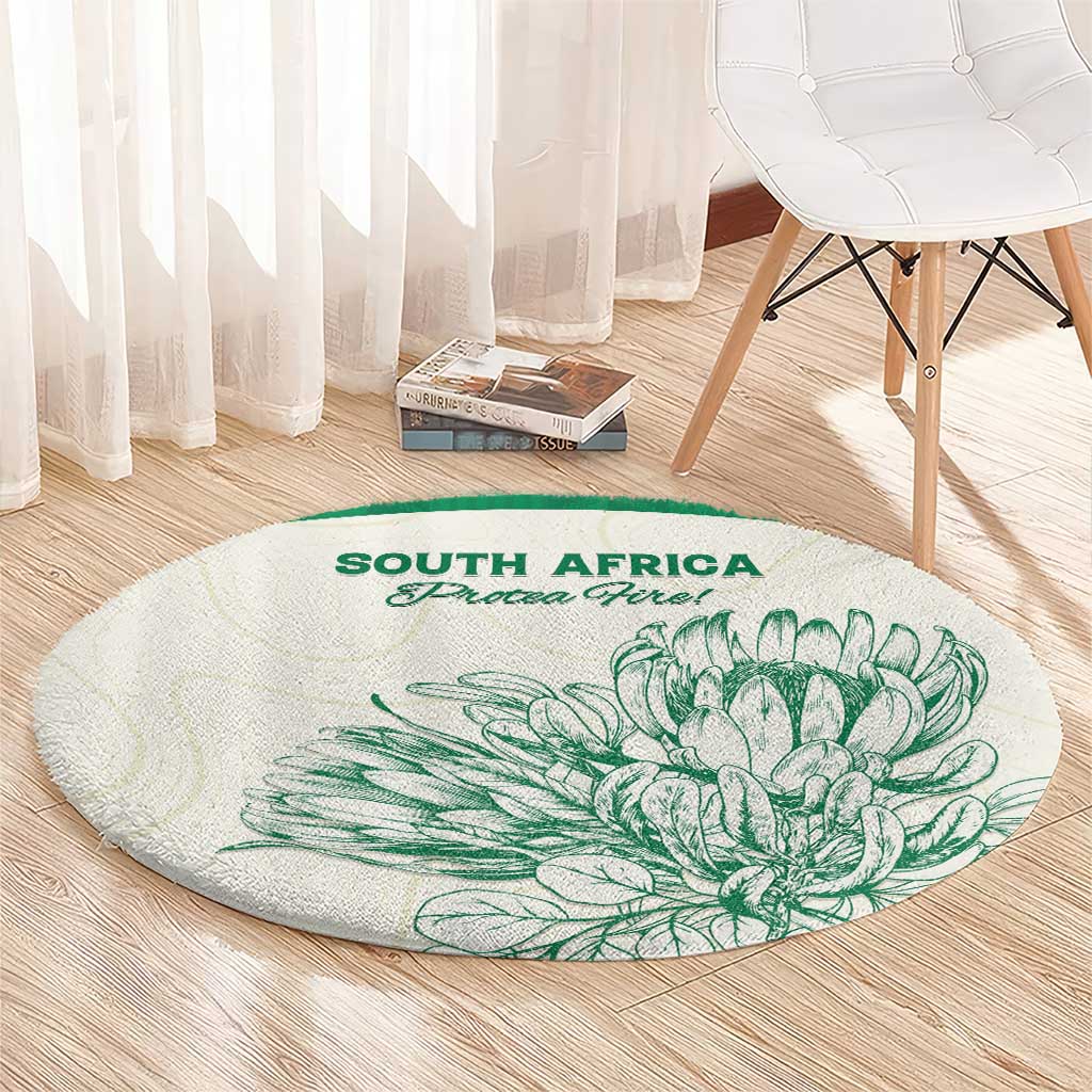 South Africa Cricket Round Carpet Protea Fire - Wonder Print Shop