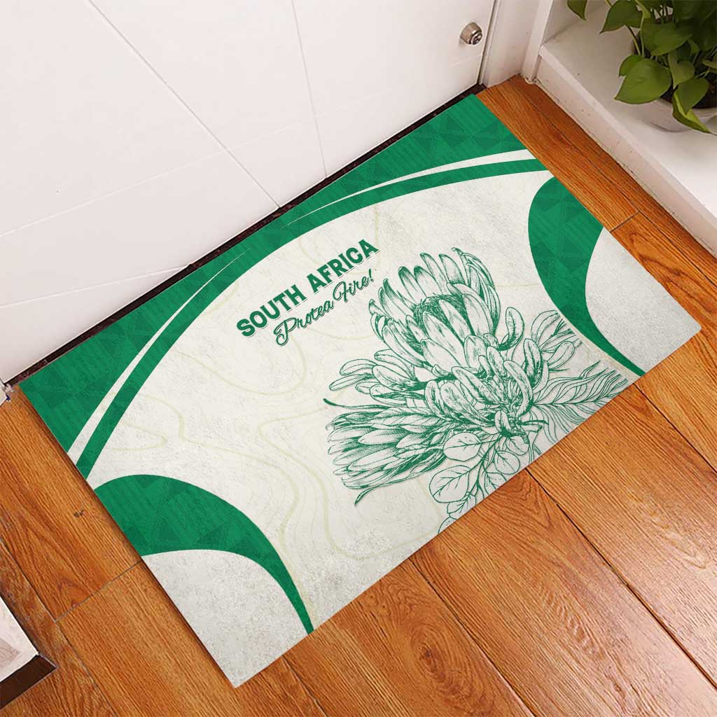 South Africa Cricket Rubber Doormat Protea Fire - Wonder Print Shop