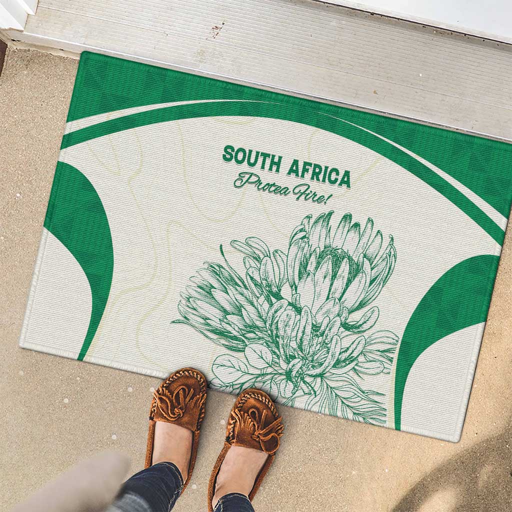 South Africa Cricket Rubber Doormat Protea Fire - Wonder Print Shop