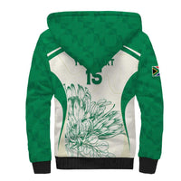 Custom South Africa Cricket Sherpa Hoodie Protea Fire - Wonder Print Shop