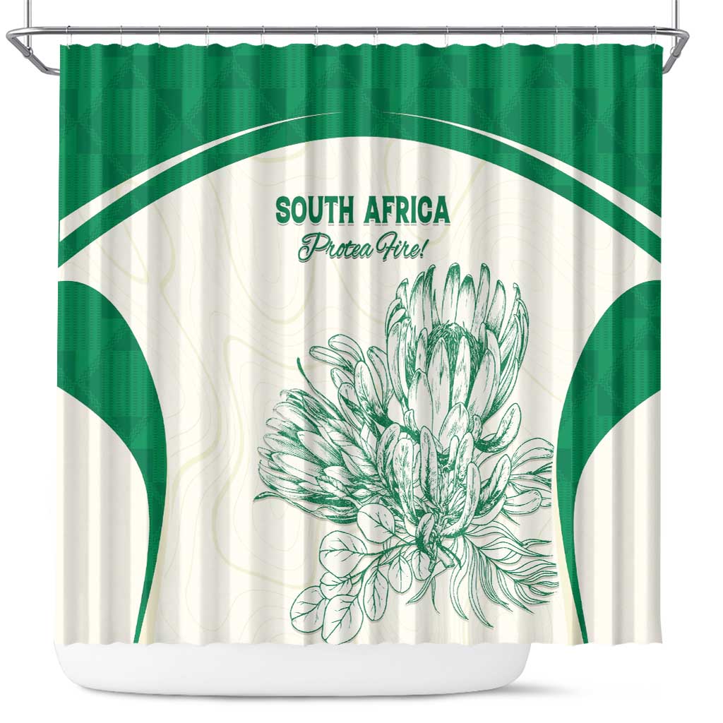 South Africa Cricket Shower Curtain Protea Fire - Wonder Print Shop