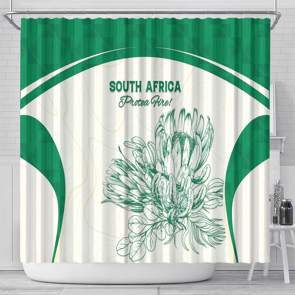 South Africa Cricket Shower Curtain Protea Fire - Wonder Print Shop